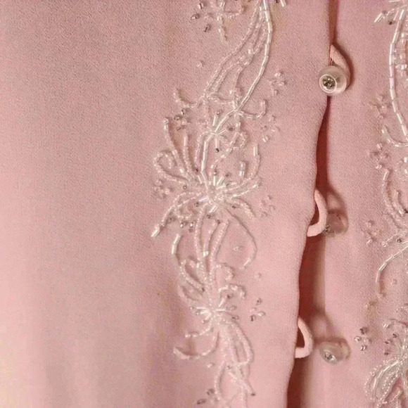 Vintage pink sequined 2 piece shirt and skirt set size 10 Ursula of Switzerland - Picture 7 of 16